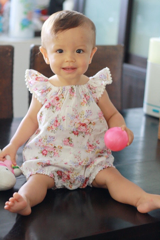 Pink Rose baby clothes set floral top and bloomer baby girl Etsy