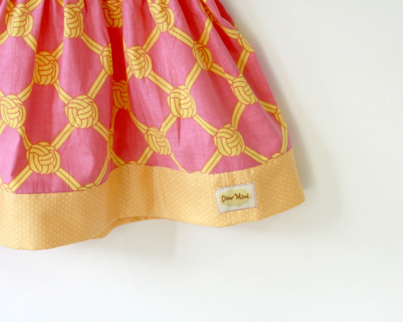 Pink and Yellow baby skirt toddler skirt rope knot sailor Etsy