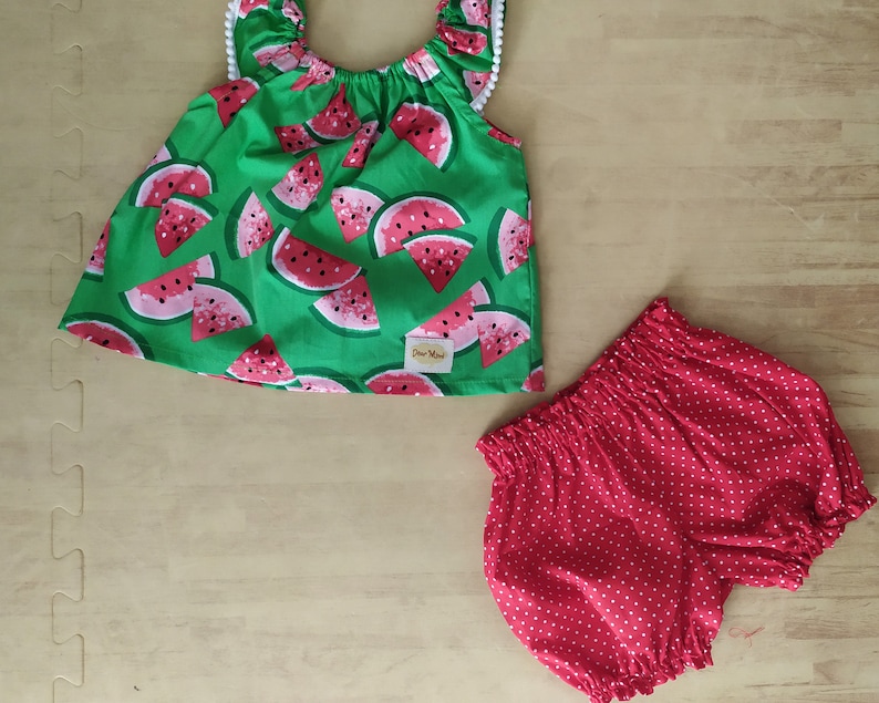 baby girl gift baby shower gift Watermelon baby set clothes green and red watermelon cotton baby clothes summer baby clothes