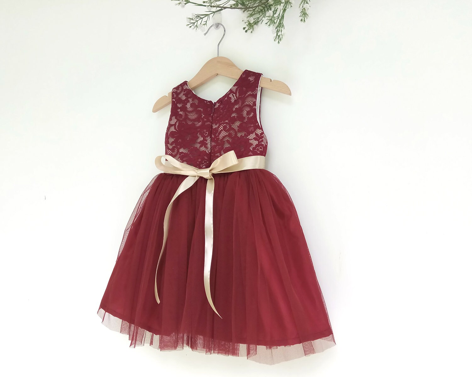 Burgundy Flower Girl Dress Lace Gold and Burgundy Dress Etsy Australia