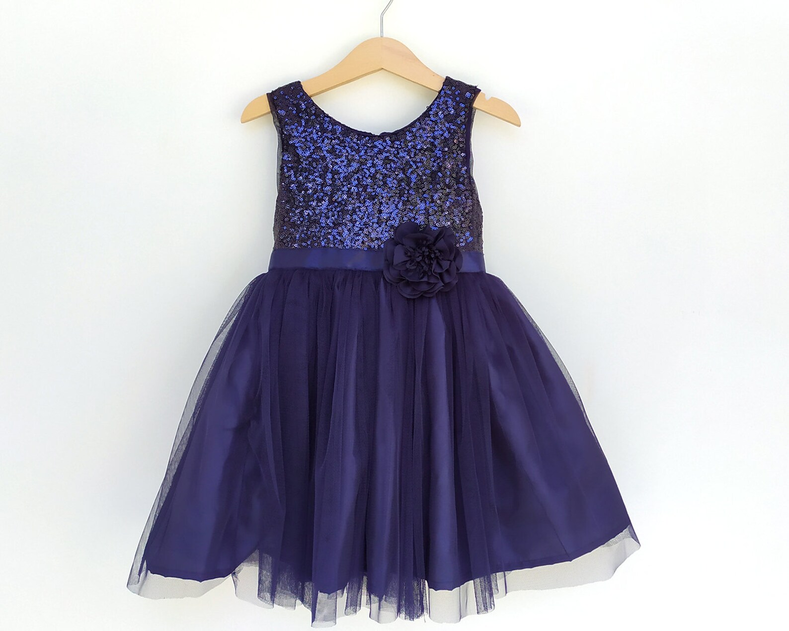 Navy Blue Toddler Flower Girl Dress Ball Gown Blue And Gold Flower Girl  Dresses Formal Dress