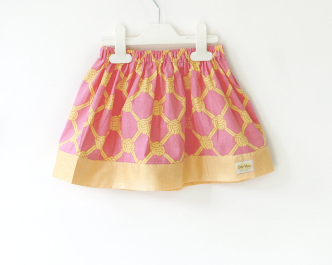 Pink and Yellow Baby Skirt Toddler Skirt Rope Knot Sailor Etsy