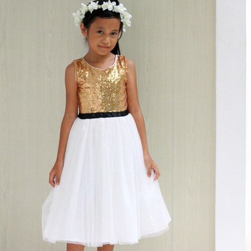 Flower Girl Dress Gold With Ivory or 