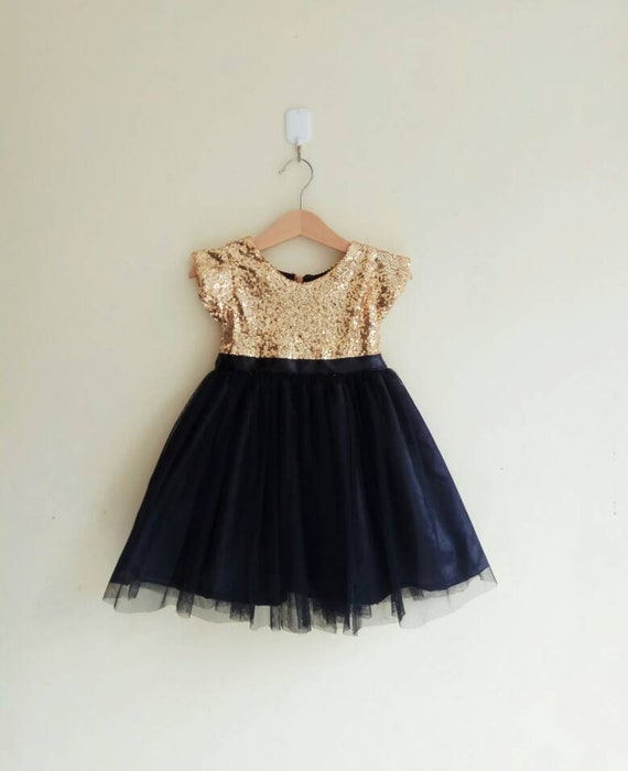 black sequin girls dress