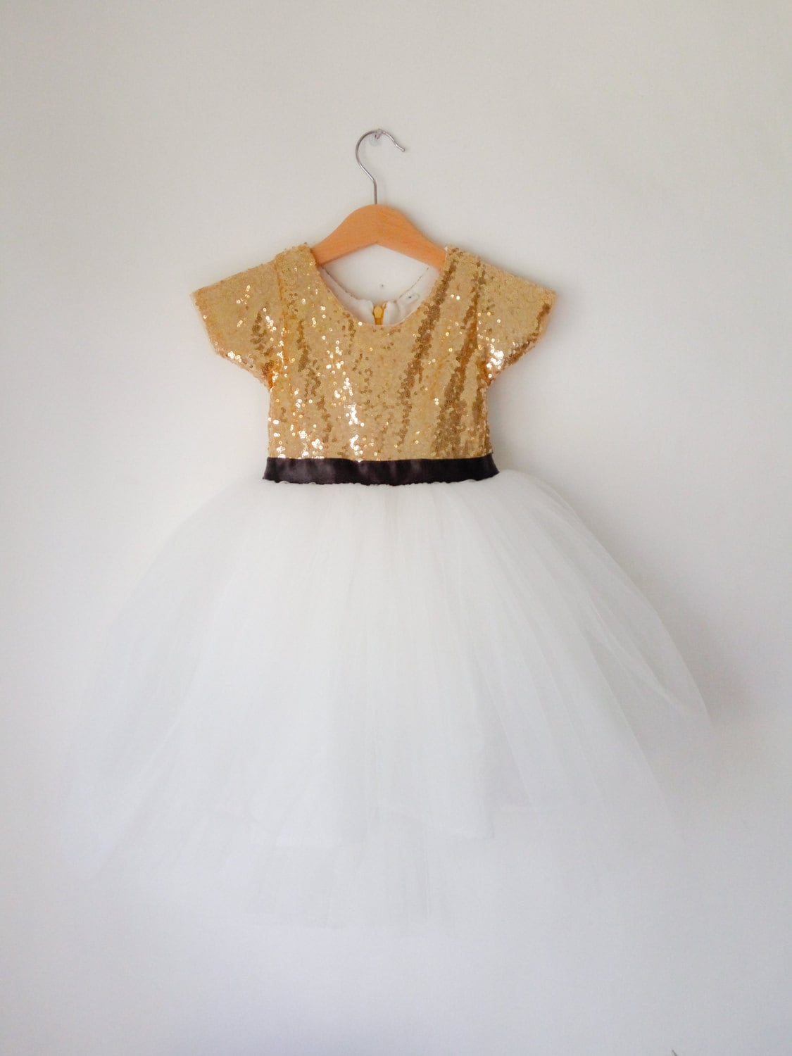 Flower Girl Dress Gold and White Gold Toddler Dress Tutu Etsy