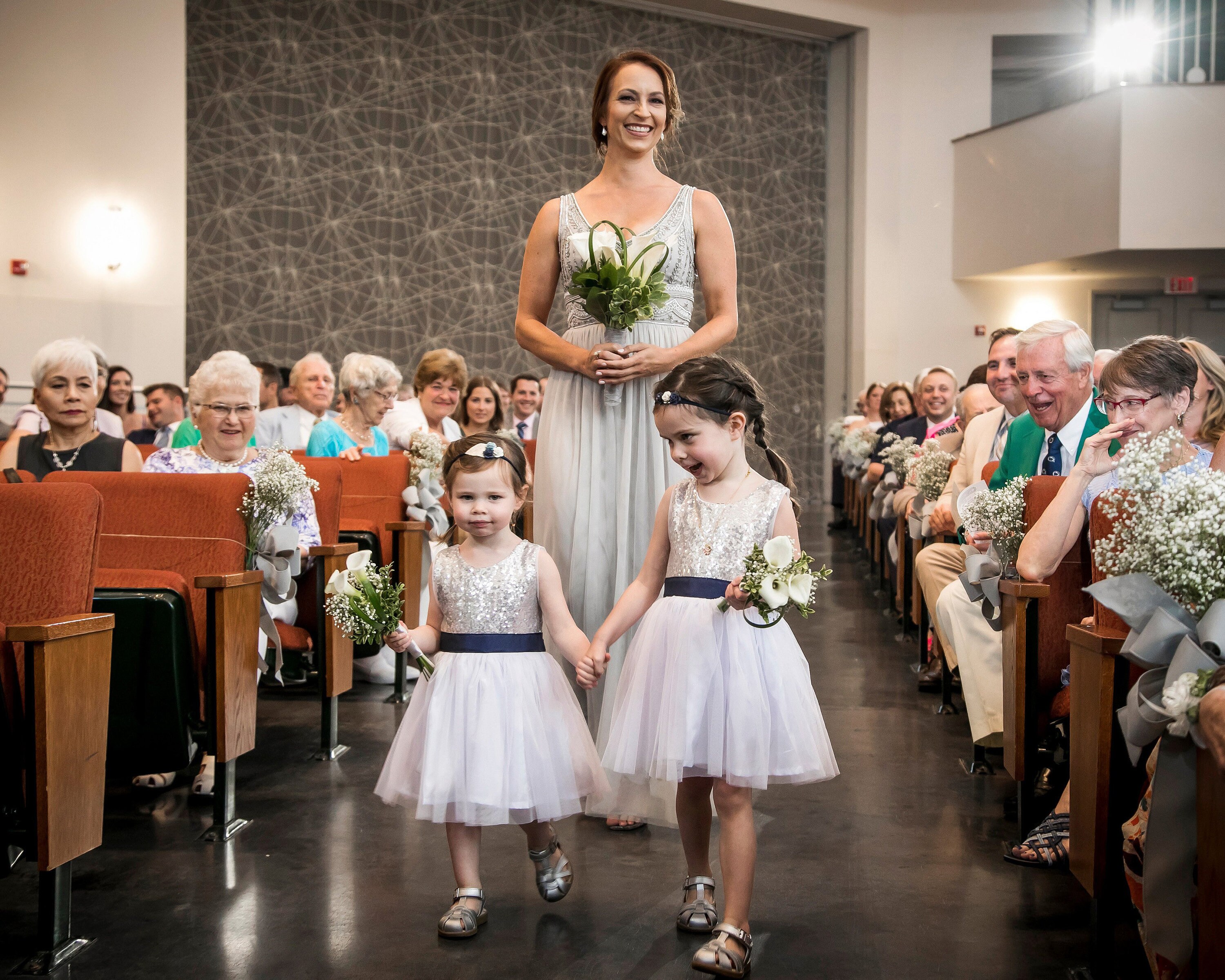Flower girl dress navy sash silver and white flower girls Etsy