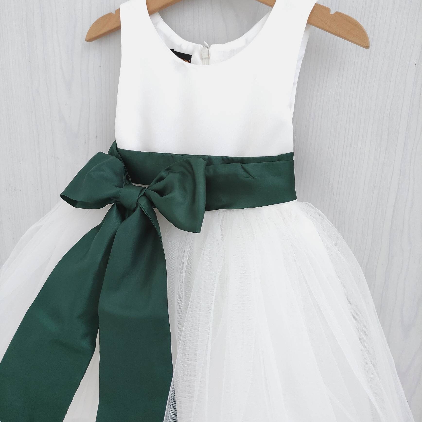 hunter green flower girl dress Hunter Green Flower Girl Dress Boho Flower Girl Tulle Flower Girl Junior Bridesmaid Birthday Lace Flower Girl Sleeveless Flower Girl Dress