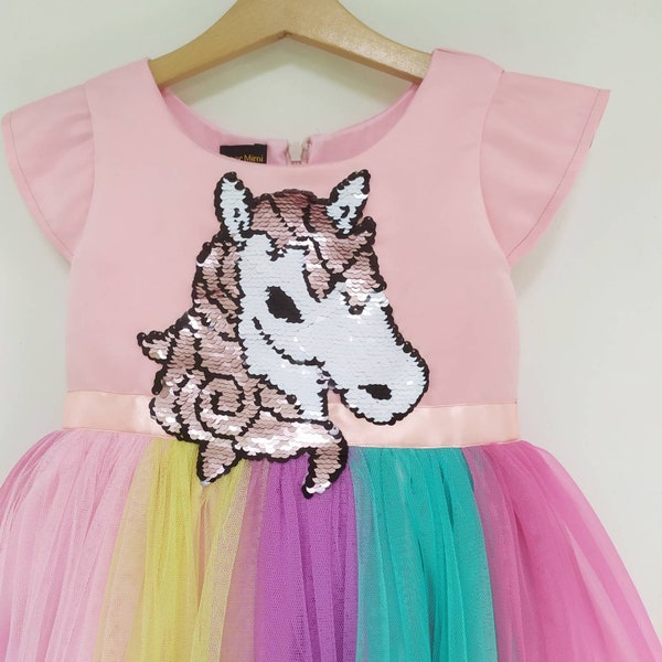 Unicorn dress girls, Unicorn Birthday Dress, Unicorn Birthday Outfit, Rainbow unicorn dress, Unicorn party dress, toddler unicorn dress