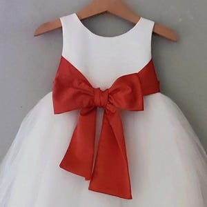 Burnt Orange flower girl dress, fall/ autumn flower girl dress toddler, Orange wedding theme, girl dress tutu, Ivory flower girl dresses