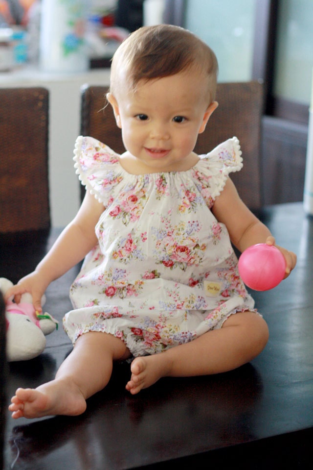 Pink Rose baby clothes set floral top and bloomer baby girl Etsy