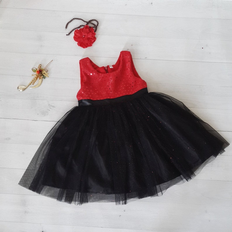 Black and Red Christmas Dress for Girl Baby Dress Tutu | Etsy