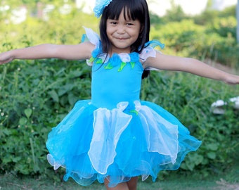 Blue Fairy Dress Blue Flower Fairy Costume Girl S Fairy Etsy Norway