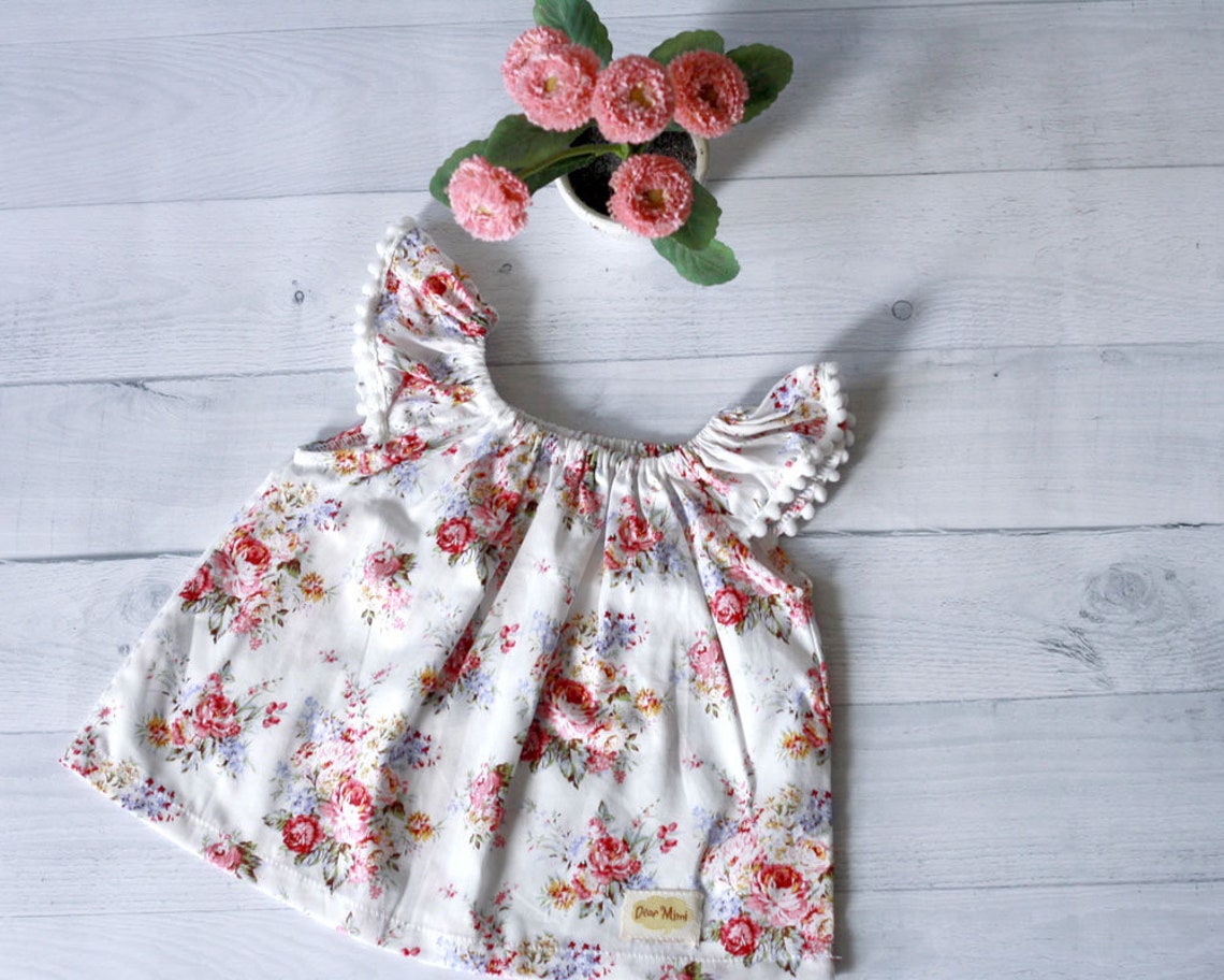 Pink Rose baby clothes set floral top and bloomer baby girl Etsy