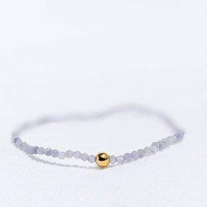 Delicate Tanzanite beaded bracelet (December birthstone)