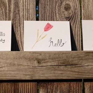 Cartão postal de flores em aquarela, flores pintadas à mão, conjunto de 3