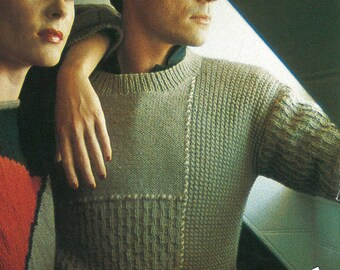 Mens Jumper PDF Knitting pattern circa 1980's Instant download