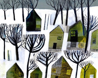 Giclée print, Yellow Houses