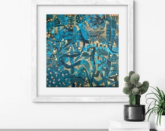 Jardí Blau - A2 limited edition giclée print signed and numbered by Esté MacLeod