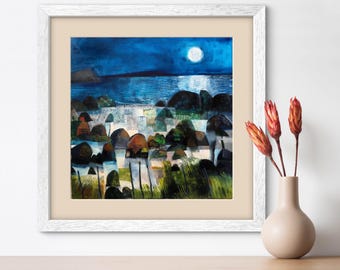 Silver Moon - A2 limited edition giclée print signed and numbered by Esté MacLeod