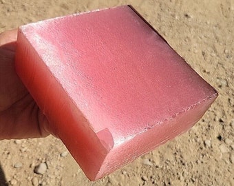 THICK Pink Fiber Optic Glass Rough Lapidary Cabochon Slabbing 2.9# 1.65" Thick