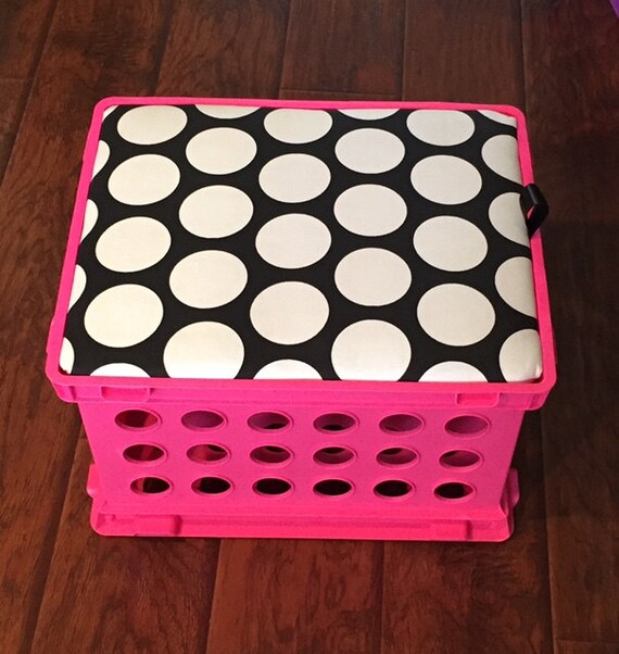 Items similar to Black and White Polka Dots Crate seatCrate Seat
