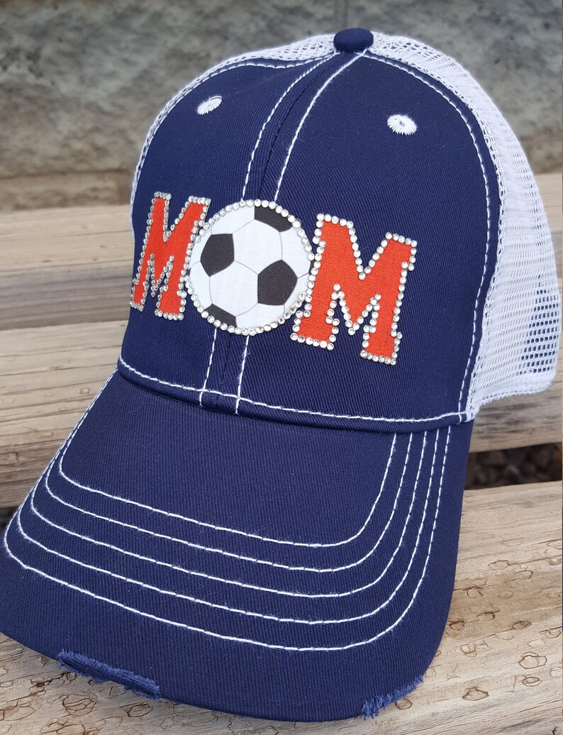 Soccer Mom Hats Custom color MOM Soccer Hats Bling Soccer | Etsy