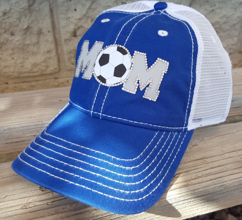 Bling Soccer Hats Custom color MOM Soccer Hats Soccer Mom Hats Soccer Gift-Match your school or team colors!