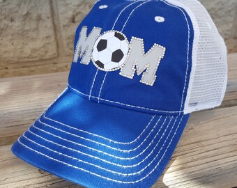 Custom Soccer Mom Trucker Hat, Team Colors, Bling