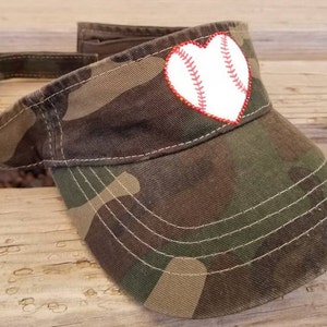Baseball Mom Sun Visor, Baseball Heart Hat, Baseball Mom Bling Heart Visor, Baseball Heart Sun Visor, Love Baseball Heart Hat image 7