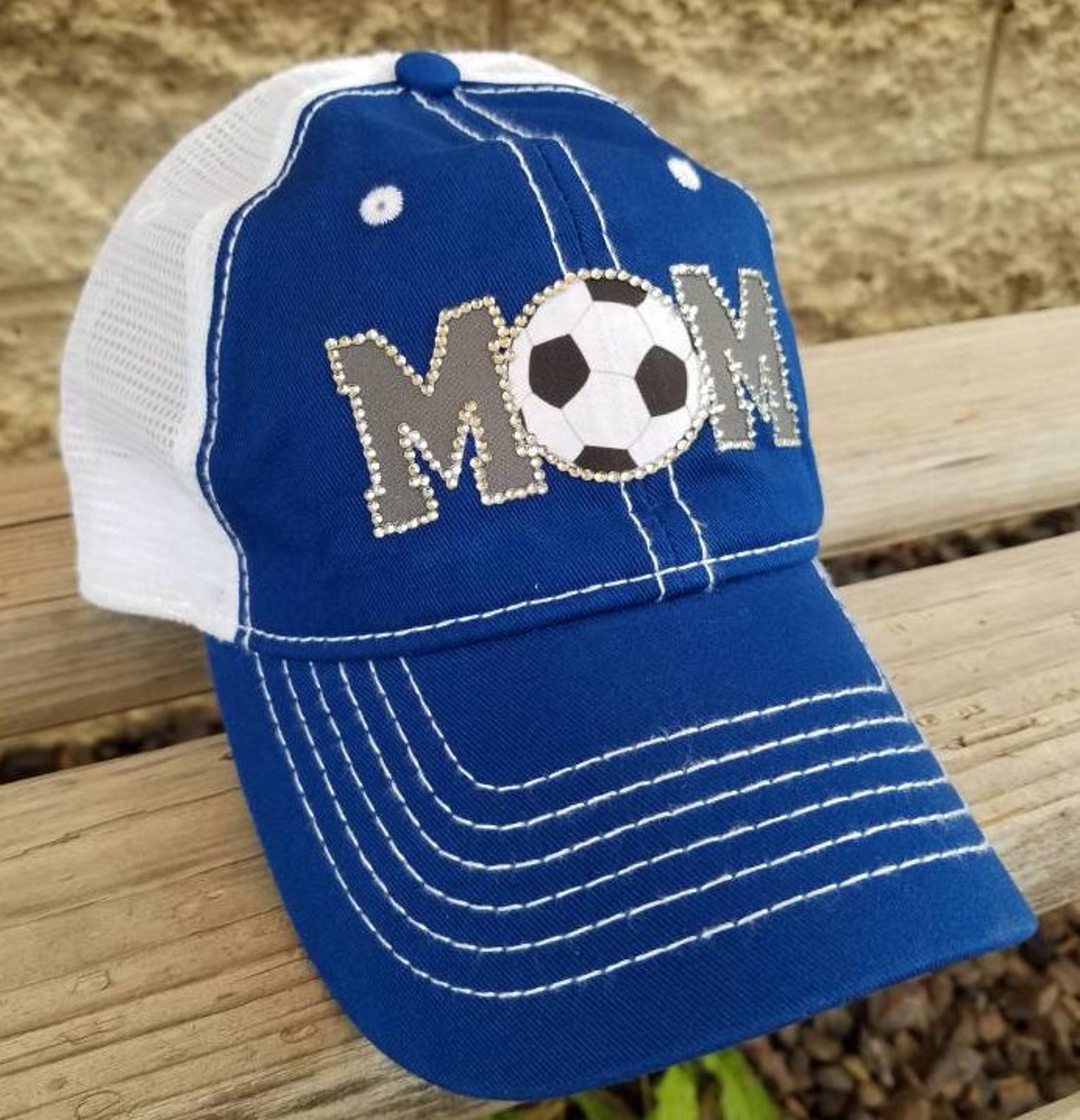 Soccer Mom Hat Bling Soccer Hats Soccer team hats Royal Etsy