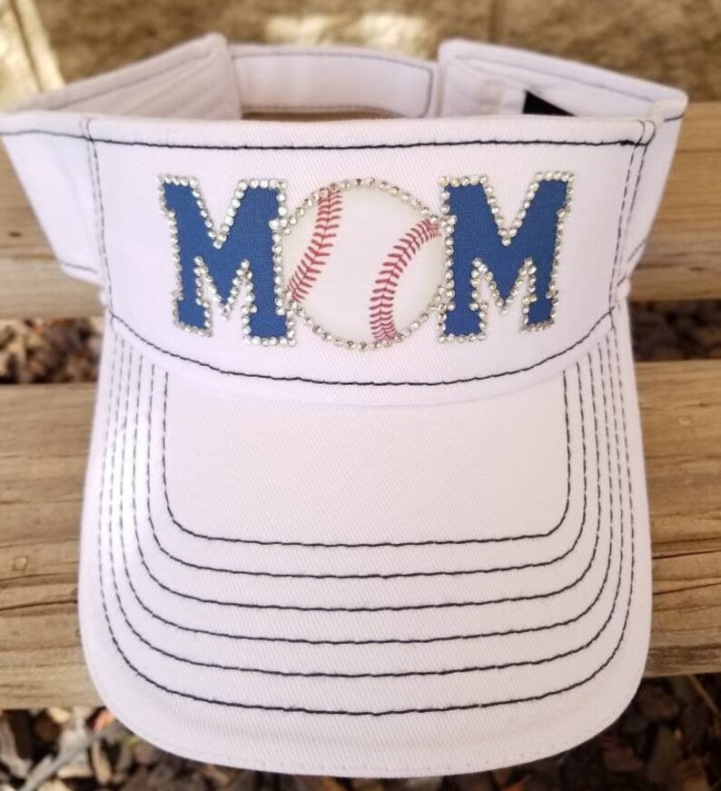 Rhinestone Baseball MOM Visor Etsy