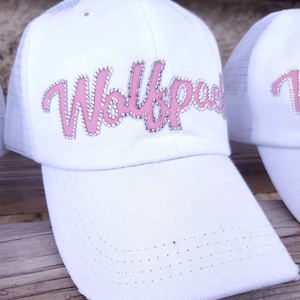 Softball and baseball team hats, rhinestone team hats with sparkly bling for Mom!- Send me your team name or logo