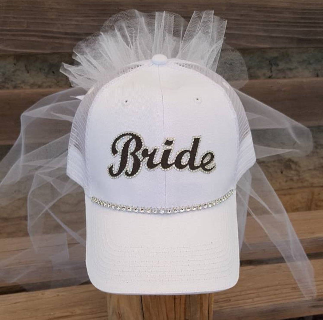 Bride Baseball Cap, Custom Bride Hats Made in Your Theme Colors or