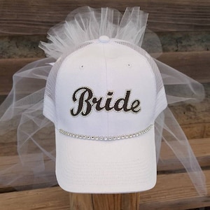Bride Baseball Cap, Custom Bride hats made in your theme colors or favorite baseball team perfect for a baseball bachelorette party!