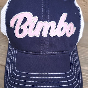 Adult Humor Hats, Funny trucker Bimbo hat, rhinestone Bimbo hat, custom saying trucker hats