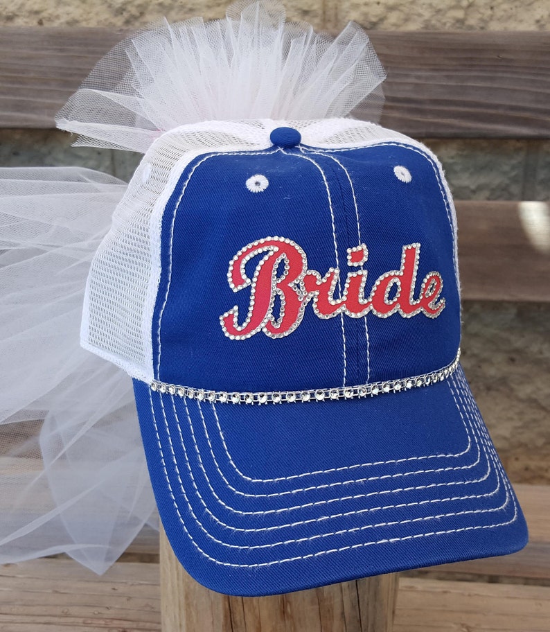 Baseball Bachelorette Hats Bride Baseball Cap with veil Etsy