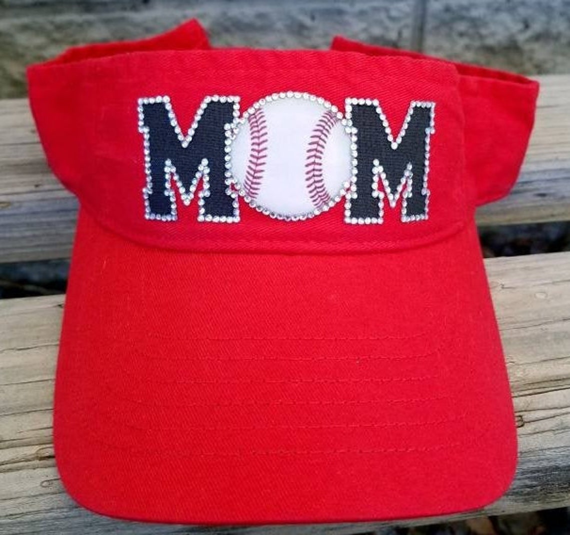 Rhinestone Baseball Mom Sun Visors Baseball Mom Hats and Sun | Etsy