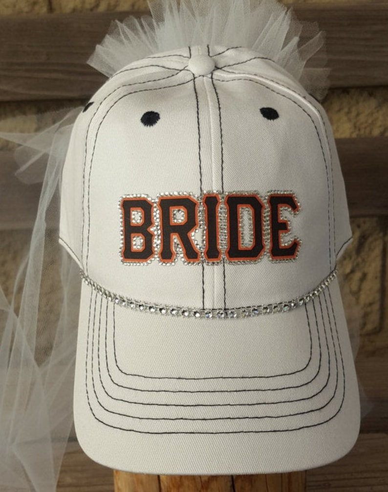 Bride Baseball Hat with veil for Baseball game Bachelorette Etsy