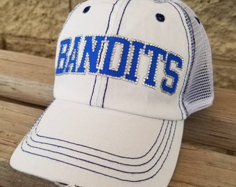 Baseball Mom Hat, Rhinestone Baseball Team Hat, Baseball caps or Distressed Mesh Trucker Cap style, Customized Baseball Hats