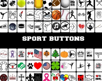 Sport Buttons for Flower Hat, These are Extra INTERCHANGEABLE Sport Buttons that are used for the flower sport mom hats in my shop