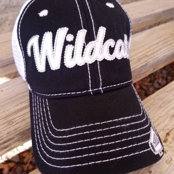 Custom baseball mom hat Wildcats team hat either logo or name in your teams colors