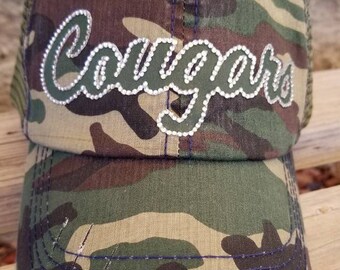 Football Mom Hats, Custom Rhinestone Football Team Hats, Football Hats