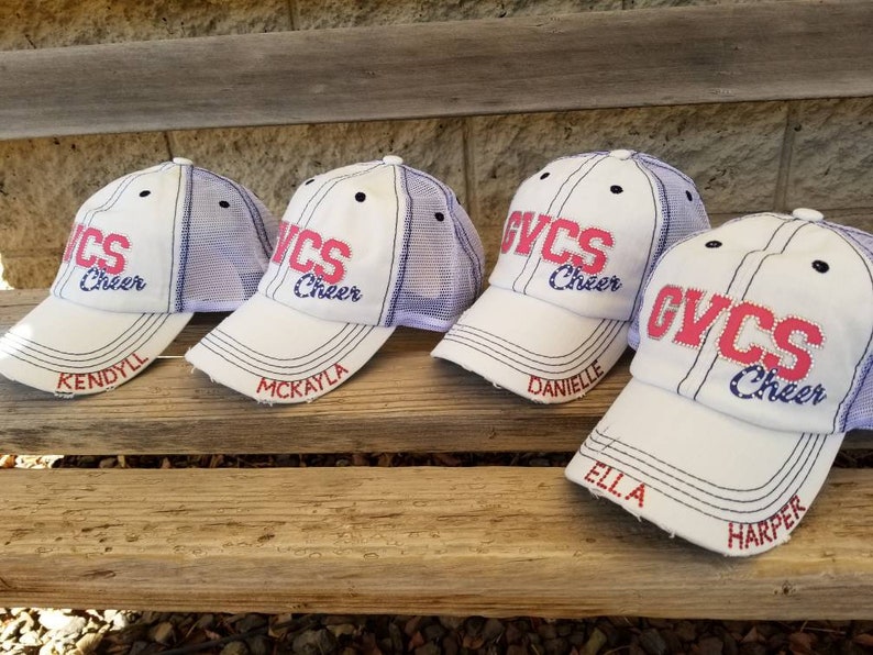 Custom Team Hats Custom Logo Hats Bling Team Hats Etsy