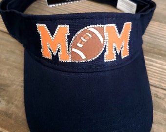 Football Mom Sun Visor, Bling Football Mom Hat, Gift for Football Mom, Rhinestone Football Mom Sun Visor