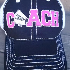 Rhinestone Cheer Coach Hat, Custom Cheer Coach Hat, Cheer Coach Gift, Bling Cheer Hat