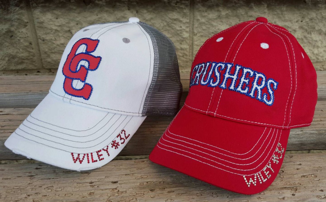 Custom baseball mom hat Crushers team hat either logo or name | Etsy