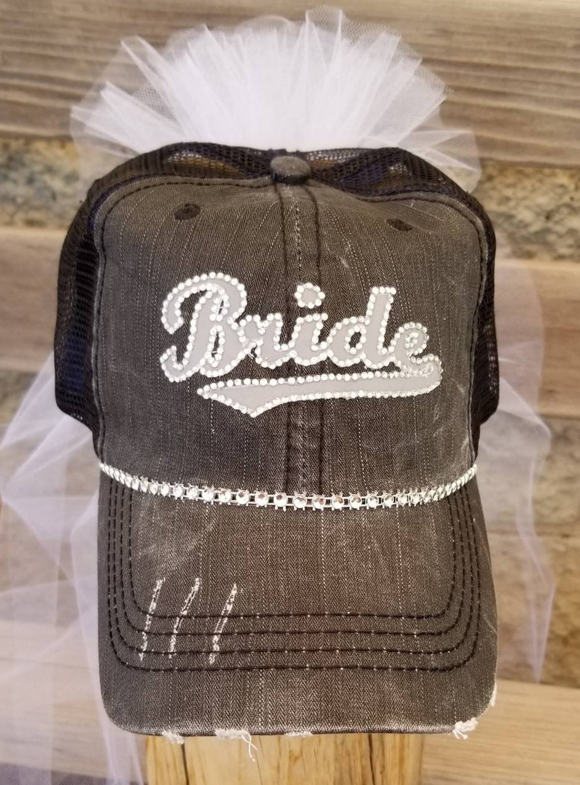 Bride Baseball Hat With Veil for Baseball Game Bachelorette Etsy