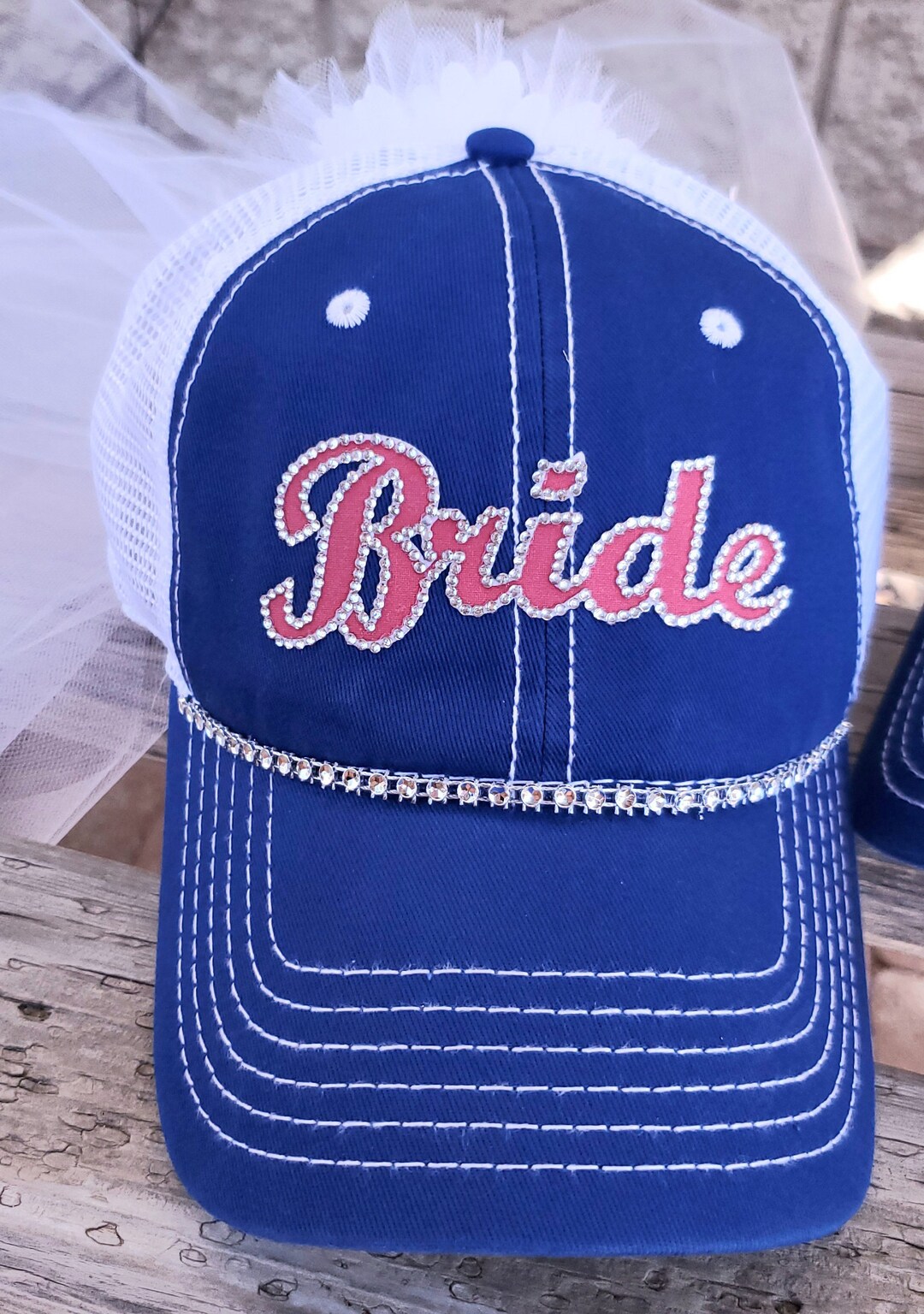 Baseball Bride Hat With Veil for Baseball Game Bachelorette Etsy