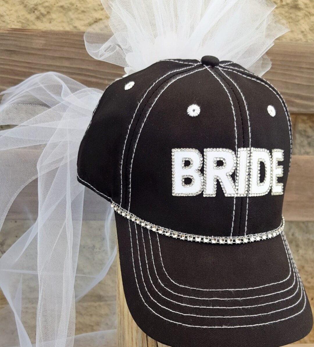 Bride Baseball Hat Bridal Hat With Veil Bachelorette Party Etsy