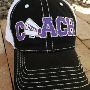 Rhinestone Cheer Coach Hat, Custom Cheer Coach Hat, Cheer Coach Gift, Bling Cheer Hat